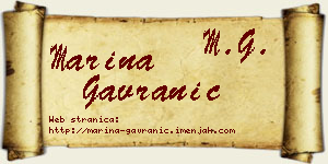 Marina Gavranić vizit kartica